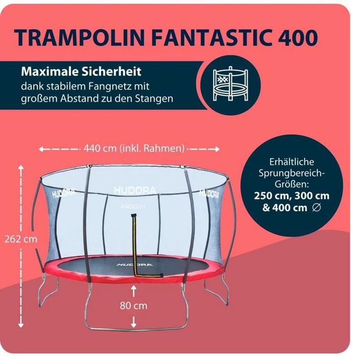Image du produit Hudora Trampoline Fantastic 400V (400 cm)