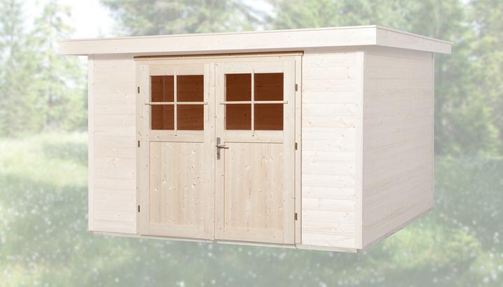 Weka Holzbau Additional double door 21/28 mm, 182x182 cm, natural