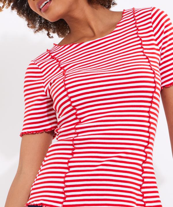 Actual product image Joe Browns Exposed Seam Striped Scoop Neck Tee (38)
