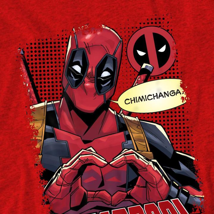 Actual product image Deadpool Unisex Adult Chimichanga Heart T-Shirt (3XL)