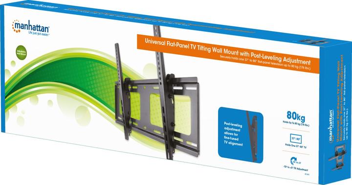 Image du produit Manhattan 461481 Support TV mural 94,0 cm (37") 203,2 cm (80") Inclinable (Mur, 80", 80 kg)
