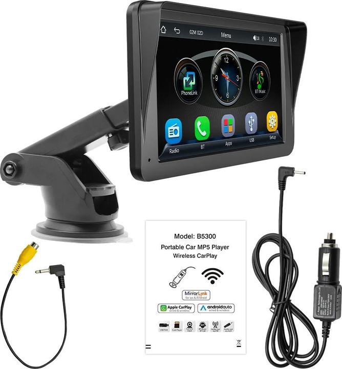Actual product image Novidarte Wireless Carplay für Auto 7.1 Zoll (Android car, Apple Carplay)