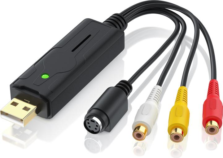 Aplic USB Audio Video Grabber, Video Audio Wandler, Videoadapter zur Nachbearbeitung, VHS, für Windows 11 (USB 2.0, analoges Fernsehsignal)