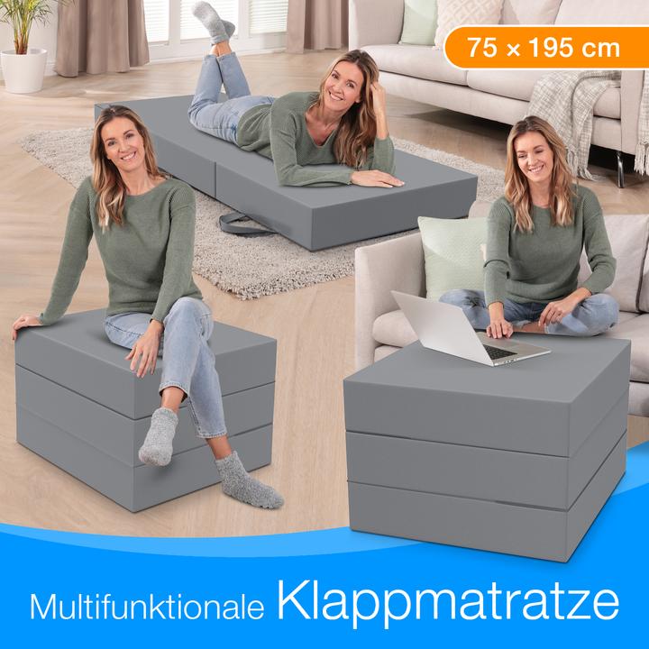 Actual product image Bestschlaf Klappmatratze, 3-teilige Faltmatratze, Reisebett, Gästematratze (75 x 195 cm, Foam core)