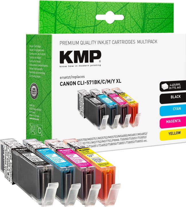 Produktbild KMP Tinte ersetzt CLI571XL (0332C005) (M, BK, C, Y)