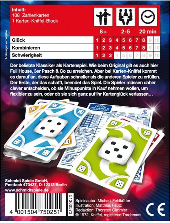 Produktbild Schmidt Spiele Karten-Kniffel (Deutsch)