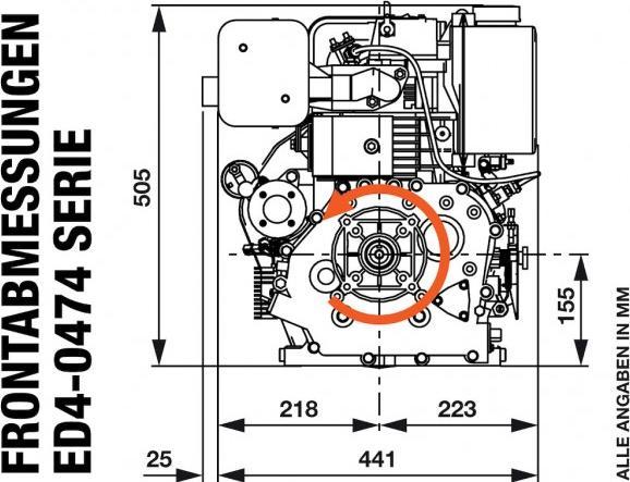 Actual product image Rotek - Dieselmotor 1-Zylinder 4-Takt 418ccm ED4-0474-5HE-FG2A, luftgekühlt