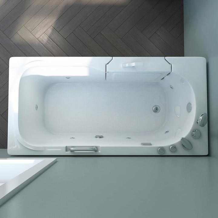 Actual product image Home Deluxe Senior bathtub with massage jets door and handle AUTARK M (left) - 153x76x64cm (76 cm, 153 cm)