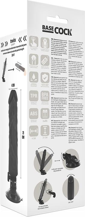 Image du produit Basecock Vibromasseur Réaliste Télécommande Noir 21cm