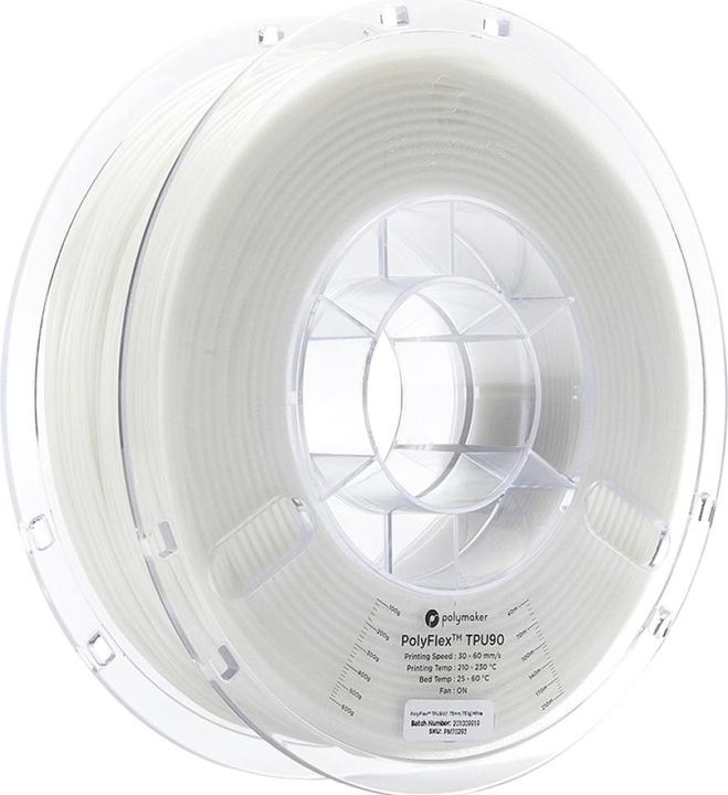 Immagine prodotto Polymaker PolyFlex TPU90 V2 - Bianco - 1,75 mm (TPU, 1.75 mm, 750 g, Bianco)