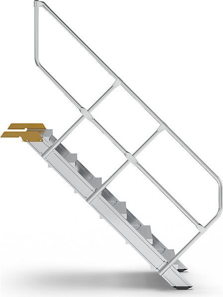 Produktbild Munk Treppe 45° Stufenbreite 600 mm 6 Stufen Aluminium geriffelt (Trittleiter, 138 cm)