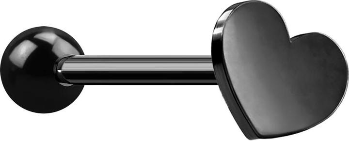 Immagine prodotto Star Piercing Micro Barbell schwarz mit Kugel und Herz (senza ottone, Acciaio chirurgico 316L)