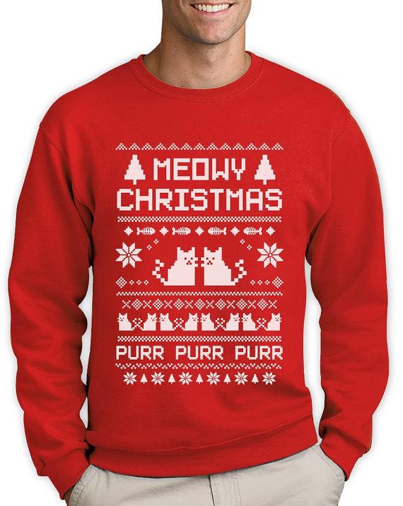 Produktbild Green Turtle Meowy Katzen - Ugly Christmas Sweater (M)