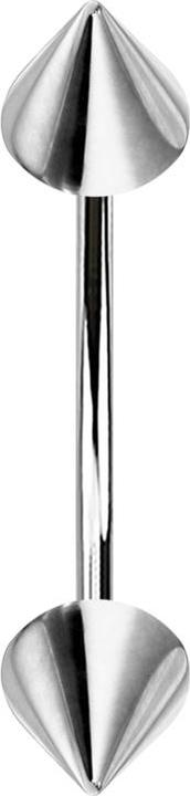 Actual product image Star Piercing Micro Banana silver with two cones (without brass, Surgical steel 316L)