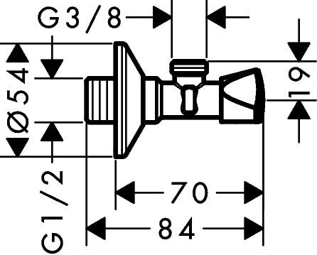 Actual product image hansgrohe HG angle valve E chrome