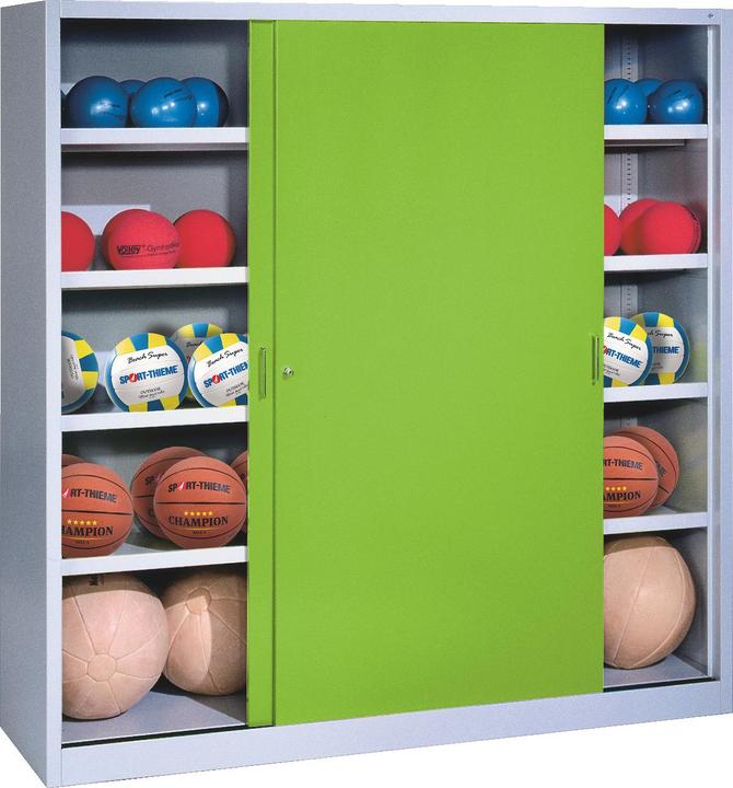 Image du produit C+P Armoire pour balles (hxlxp : 195x160x50 cm, avec portes coulissantes en tôle pleine, type 4)