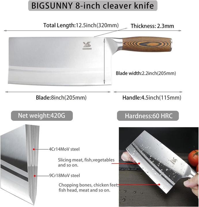 Produktbild Msy bigsunny Chinesisches Kochmesser (20.50 cm)