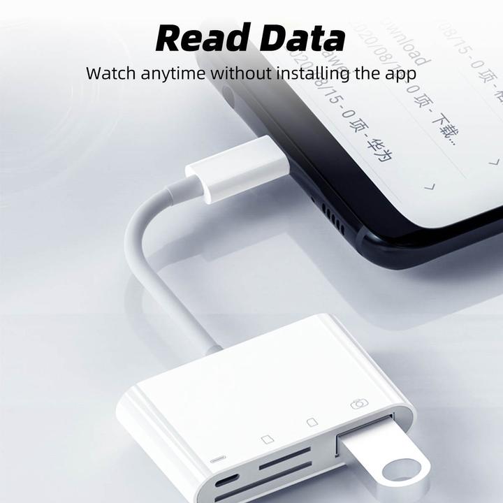 Produktbild PhoneLook USB-C-Lesegerät für SD- & Micro-SD-Speicherkarten und USB (4 in 1) für MacBook & iPad