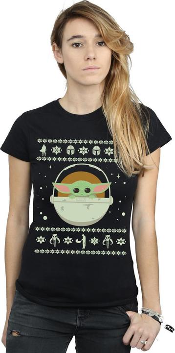 Immagine prodotto Star Wars The Mandalorian The Child Christmas Maglietta Donna (XL)