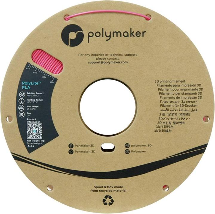 Actual product image Polymaker PolyLite PLA (PLA, 1.75 mm, 1000 g, Violet)