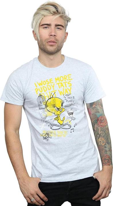 Actual product image Looney Tunes Mens More Puddy Tats Tweety Cotton T-Shirt (3XL)