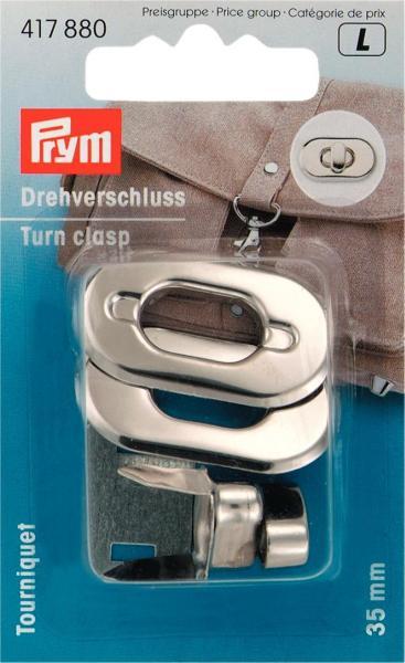 Image du produit Prym Fermeture rotative pour sacs, argent 35 x 20 mm, carte 1 pc.