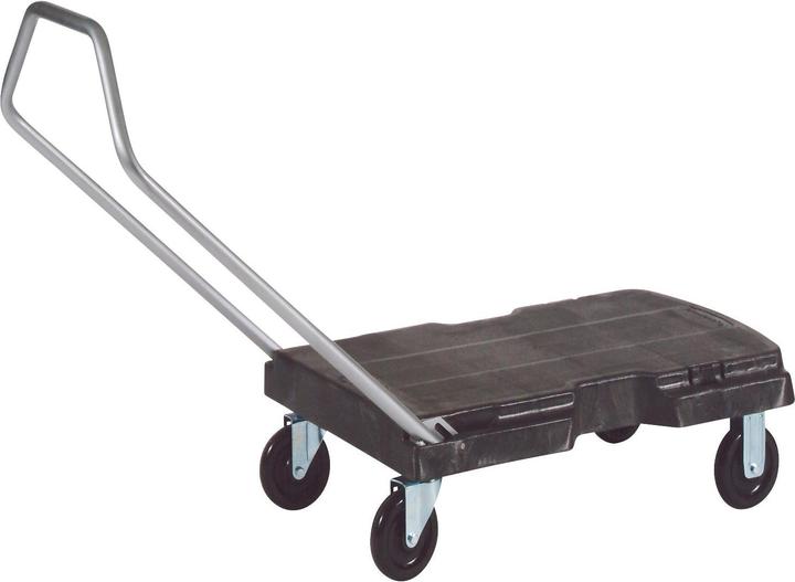 Produktbild Rubbermaid Transportwagen Triple Rollwagen Schwarz-Grau 3-Punkt Griff für optimale Bedienung