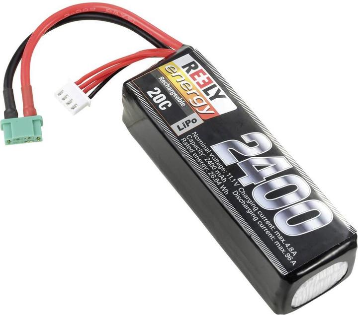Image du produit Reely Modèle de batterie (LiPo) 11,1 V 2400 mAh Nombre d'éléments : 3 20 C Softcase MPX (11.10 V, 2400 mAh)