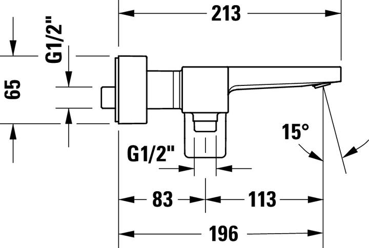 Nährwerte und Zutaten Duravit Manhattan Einhebel-Wannenmischer Aufputz, Ausladung 196 mm, Verbraucher 2, MH5230000