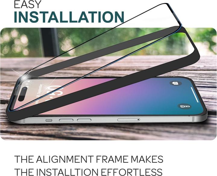 Produktbild Nalia 2x Schutzglas & 1x Schablone (2 Stück, Apple iPhone 15)