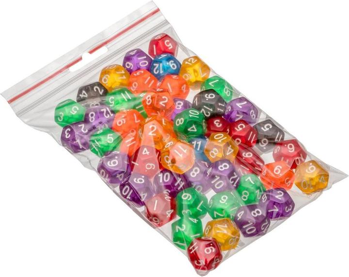 Image du produit Philos Cubes, 12 faces, transparent, sachet de 50 - Accessoires pour cubes, dès 6 ans