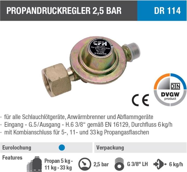 Productafbeelding CFH Propaanregelaar 2,5 bar