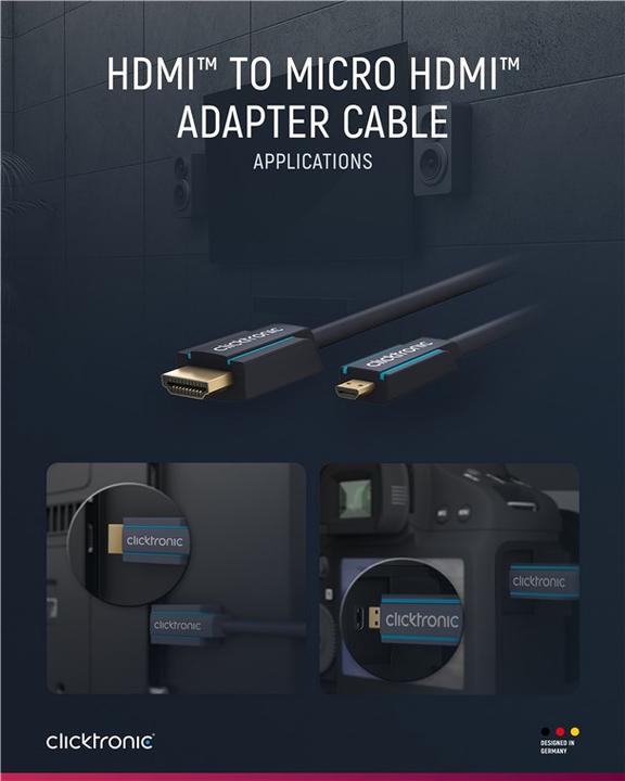 Actual product image clicktronic micro HDMI (Typ D) — HDMI (Typ A) (5 m, HDMI)