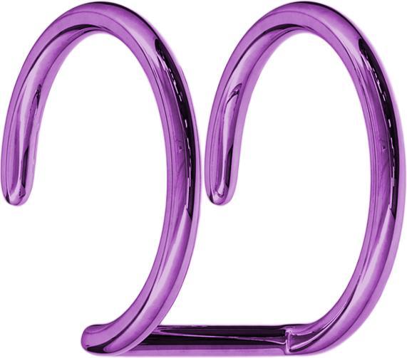 Immagine prodotto Star Piercing Fake Ear Cuff violett mit 2 Ringen mit Titanium Schicht (Acciaio chirurgico 316L con strato di titanio)