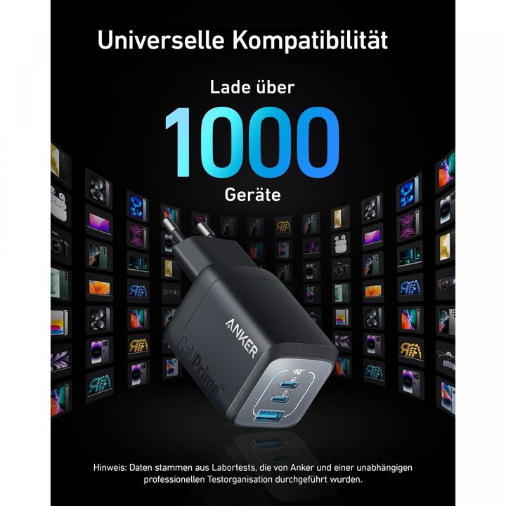 Image du produit Anker 735 Chargeur mural Prime 67W 1A/2C Noir (67 W)