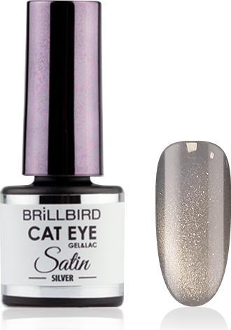Immagine prodotto BrillBird Cat Eye SATIN - Argento 4ml (Rosa, Viola, Argento, Smalto per unghie effetto gel)