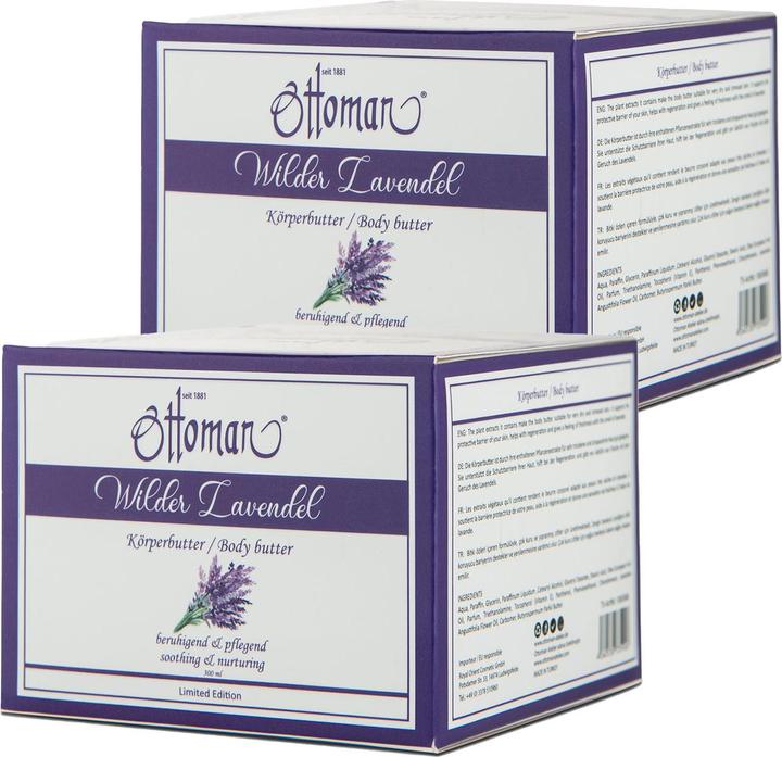 Produktbild Ottoman 2er-Set Lavendel Körperbutter 300ml, reichhaltige Körperpflege (Körpercreme, 300 ml)
