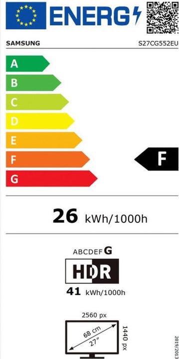 Energie-Label Samsung Odyssey G5 G55C (2560 x 1440 Pixel, 27")