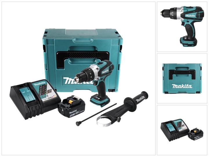 Immagine prodotto Makita DHP 458 RM1J 18V Trapano avvitatore ad impulsi a batteria in valigetta Makpac + 1x Batteria 4 (Batteria ricaricabile)