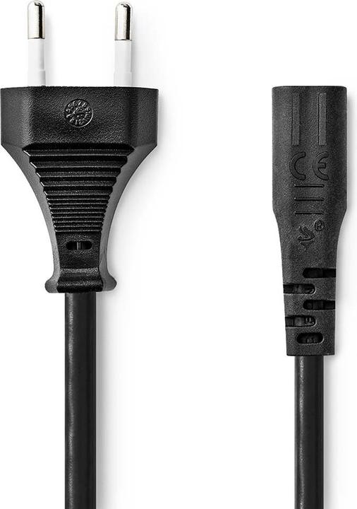 Produktbild Nedis Stromkabel | Euro Männlich | IEC-320-C1 | Gerade | Gerade | Vernickelt | 2.00 m | Flach | PVC (2 m)