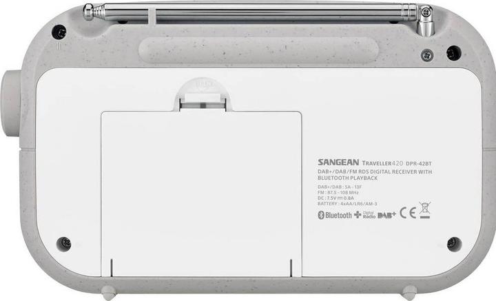 Produktbild Sangean DPR-42BT WHITE-GREY (DAB+, FM, Bluetooth)