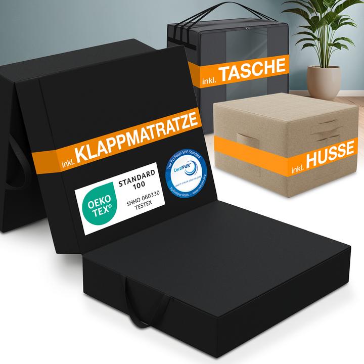 Bestschlaf Klappmatratze inkl. Husse & Transporttasche (90 x 200 cm, Schaumstoffkern)