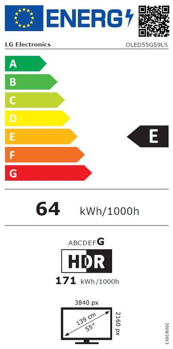 Energie-Label LG OLED55G59LS (55", G5, OLED, 4K, 2025)