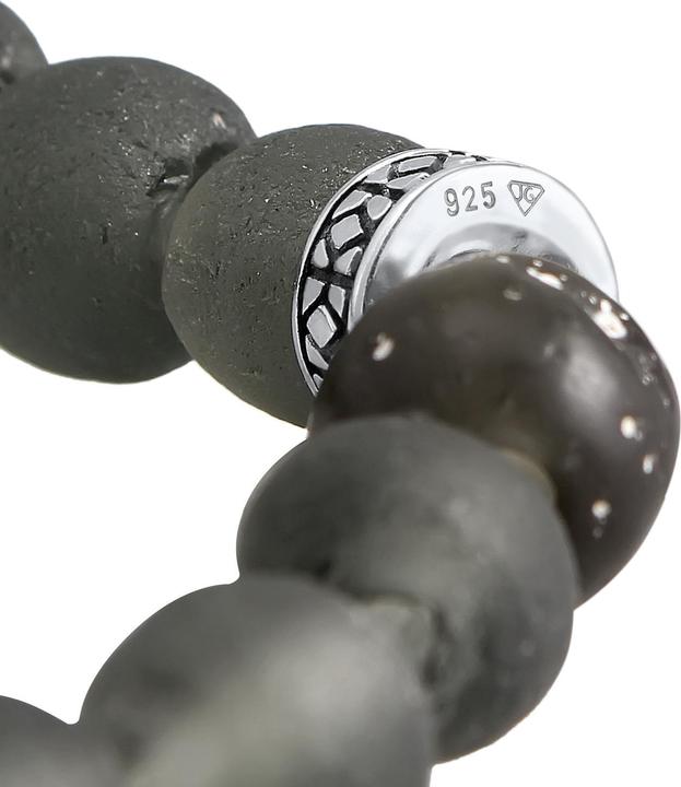 Immagine prodotto Kuzzoi Bracciale perle di vetro riciclate Argento 925 oliva (23 cm, Vetro, Argento 925, Plastico, Nessuna pietra)