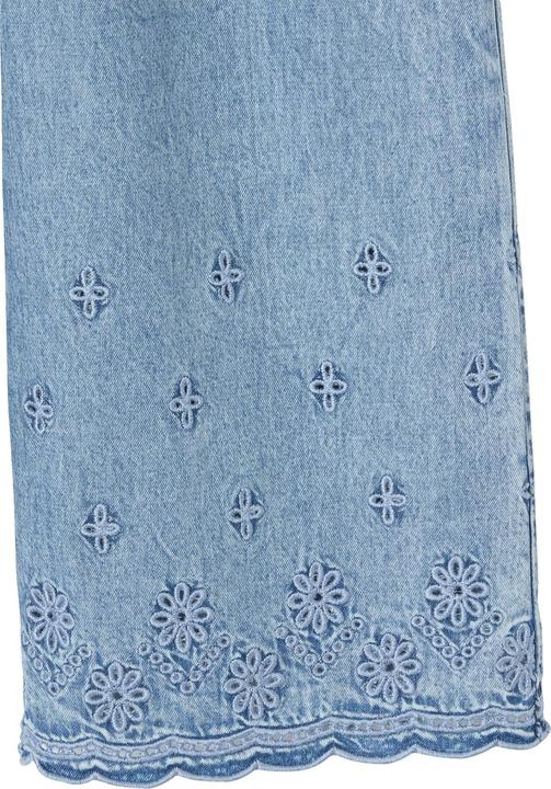Actual product image Vertbaudet Mädchen Jumpsuit aus Light-Denim mit gestickten Blumen (104)