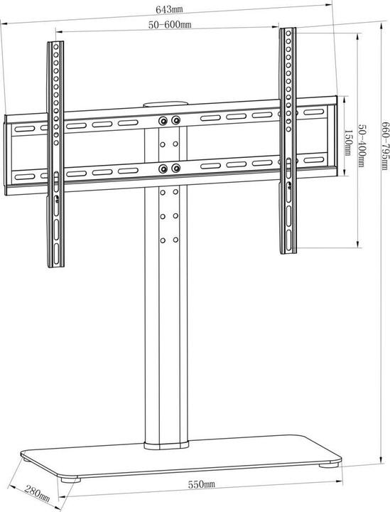 Produktbild myWall HP2-2 B (Diverse, Tv-standfuß, 65", 40 kg)
