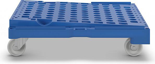 Image du produit ESB Socle roulant à plancher incliné, polyéthylène HD, bleu. (500 kg)
