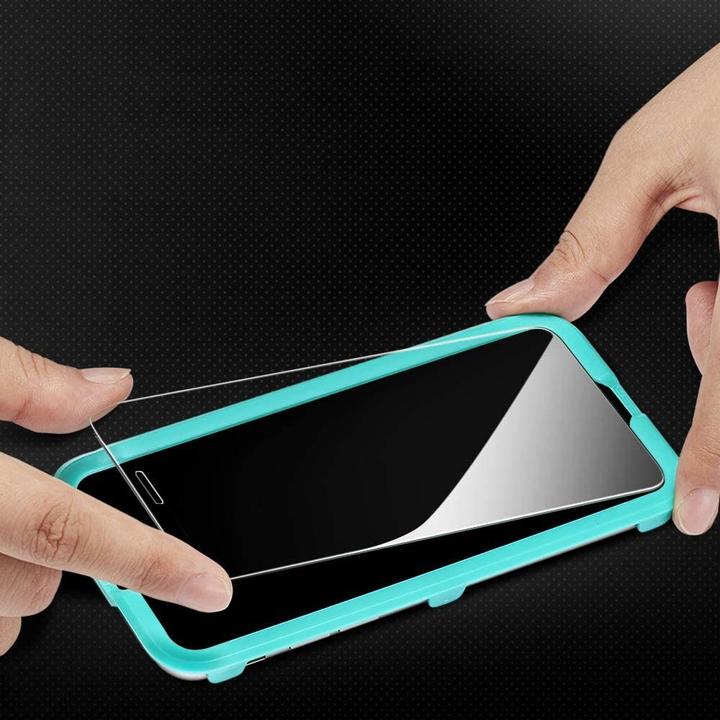Immagine prodotto Apfelkiste - Panzer Glas Displayschutzfolie mit Montagerahmen (2er Set) (2 Pezzo/i, Apple iPhone XS, Apple iPhone 11 Pro, Apple iPhone X)