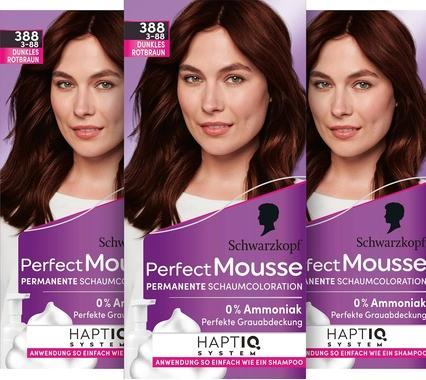 Actual product image Schwarzkopf Perfect Mousse 388 Dunkles Rotbraun (388 Dark reddish brown)