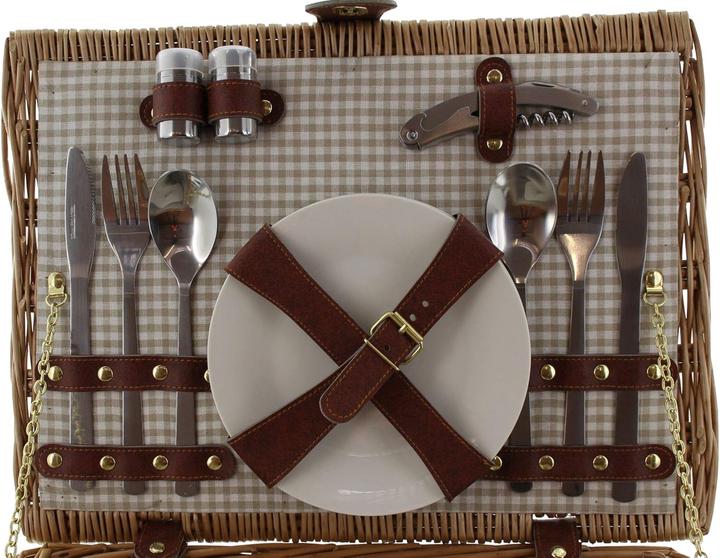 Actual product image Frank Flechtwaren Picnic basket duo 16 pcs crockery for 2 people